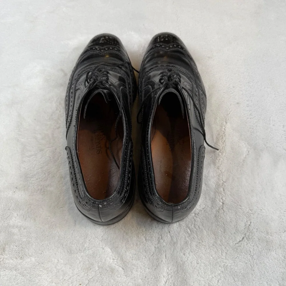 Allen Edmonds McAllister Black Leather Wingtip Oxford Shoes‎ 6215 Mens 9.5 C